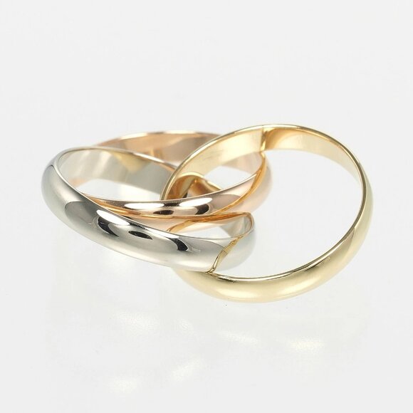 CARTIER Trinity Ring K18 Gold (YGxPGxWG) #6.2(US Size) 7.38g Women - Picture 3 of 9